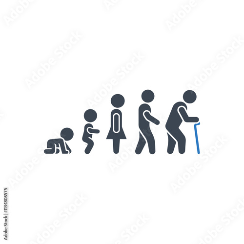 Human Aging Process Icon