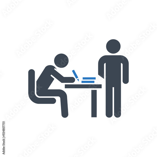 Teacher Supervising Writing Icon