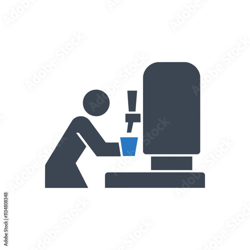 Person Refilling Water Cup Icon
