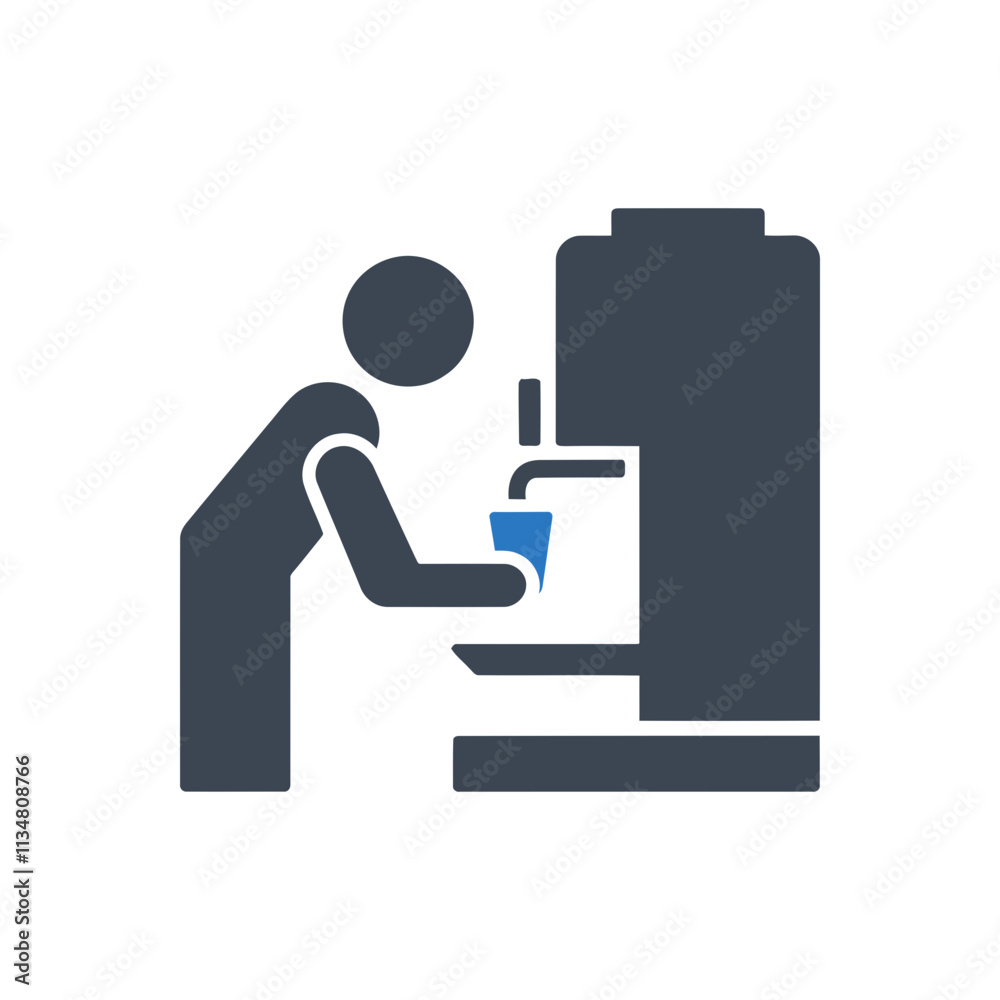 Water Dispenser and Cup Icon