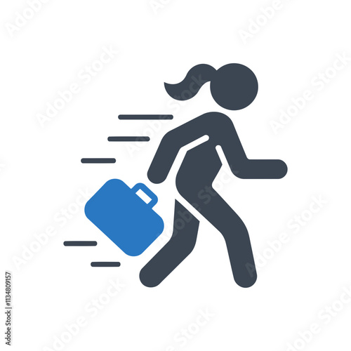 Running with Briefcase Icon