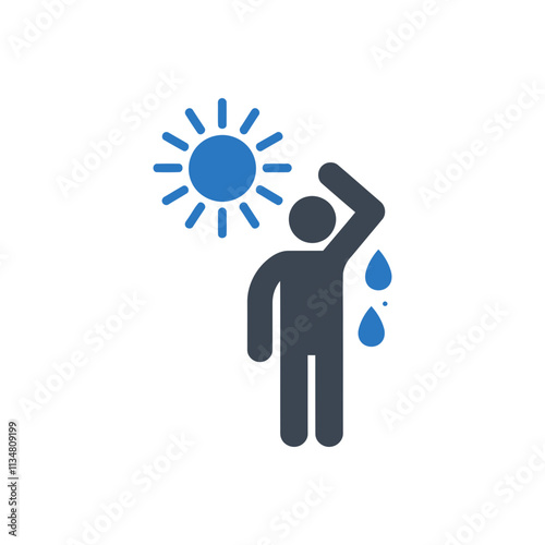 Overheating in Sun Icon