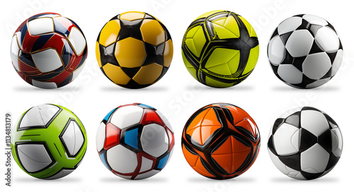 Obraz na płótnie Set collection of colorful and classic modern modern football or soccer balls isolated on white background.
professionalSet collection of colorful and classic sport equipment symbol and design pattern w salonie