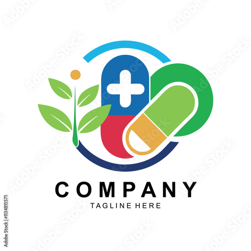 drug logo, capsule symbol and medical logo template