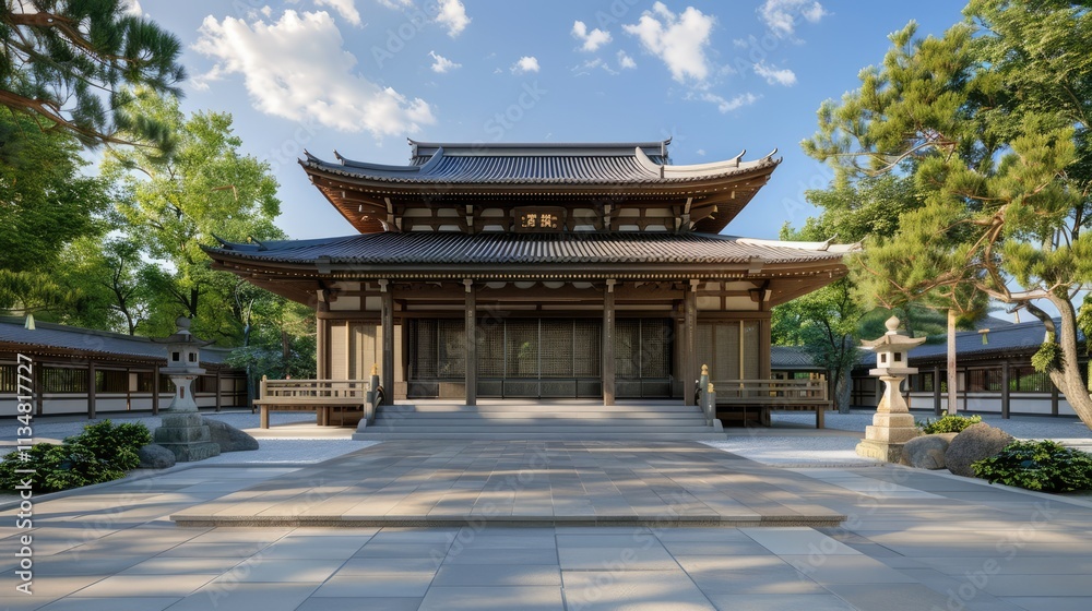 3D rendering of a traditional Japanese temple 3D rendering of a traditional Japanese temple