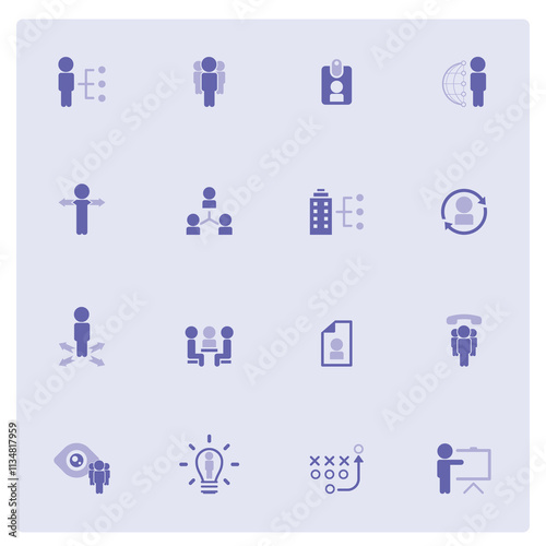 Universal business management and human resources icon set. Universal icons for web and mobile. Vector.