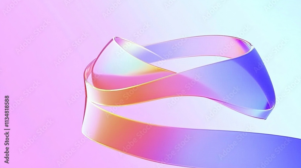 Elegant Ribbon with Glossy Gradient Texture Elegant Ribbon with Glossy Gradient Texture