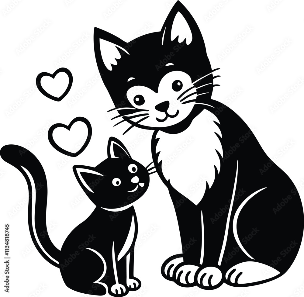 Fototapeta premium black and white cat