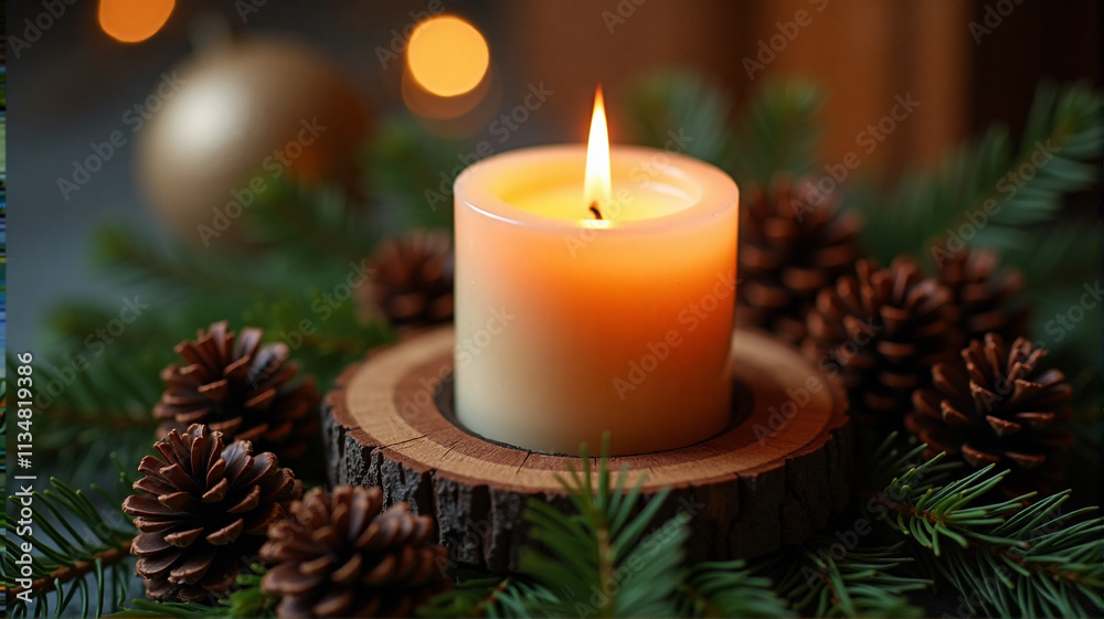 christmas decoration with candle christmas decoration with candle