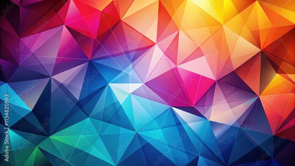 Fototapeta premium Abstract Geometric Pattern with Vivid Hues of Blue, Red, and Yellow