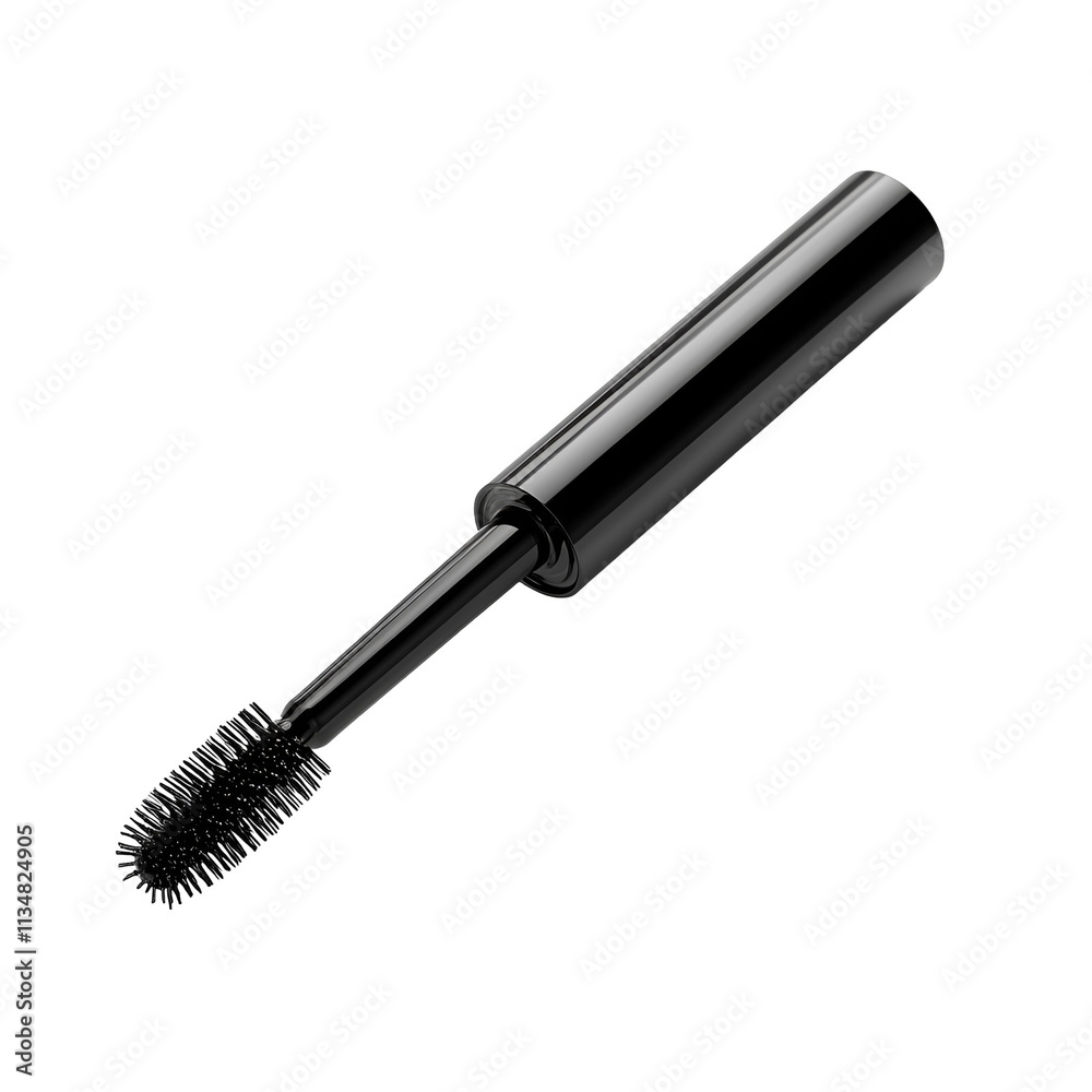 Black Mascara Wand With Bristles Isolated Black Mascara Wand With Bristles Isolated