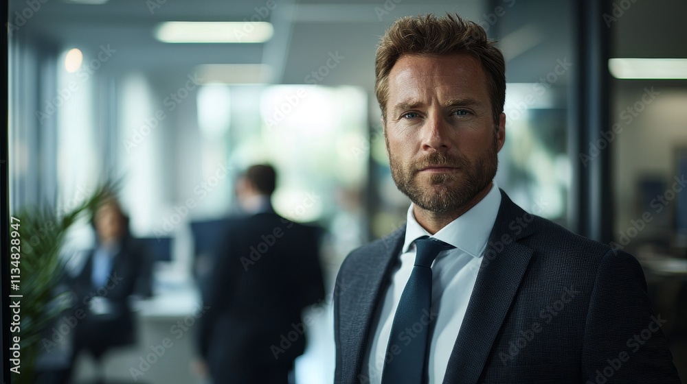 Confident businessman in a modern office environment Confident businessman in a modern office environment
