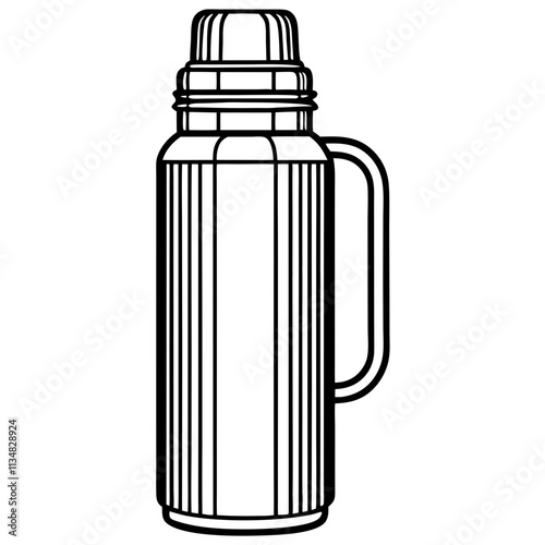 Line art of thermos vector illustration