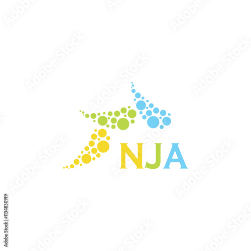 NJA letter logo design on white background. Creative modern NJA letter logo design. Vector design.