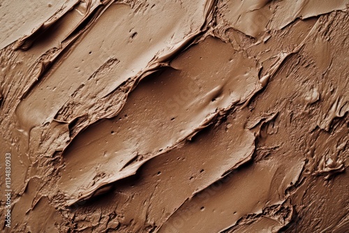 Close up texture paint strocks Mocha Mousse colored image photo