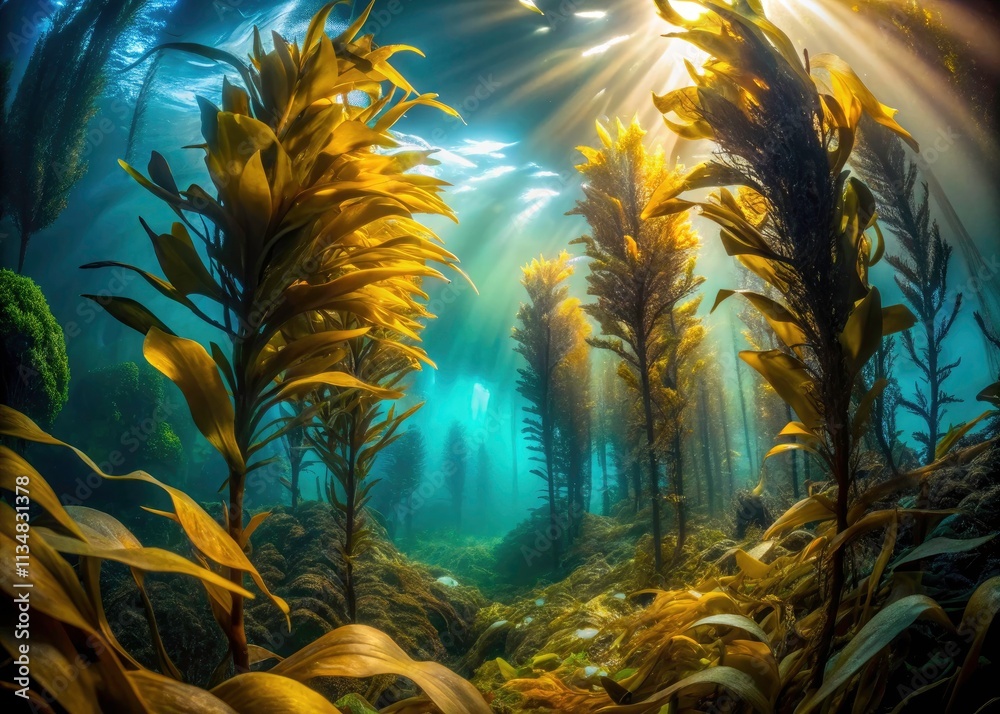 © StudioATC - Kelp Superfood: Long Exposure Photography, Hand-Drawn Sketch, Underwater Seaweed Illustration © StudioATC - Kelp Superfood: Long Exposure Photography, Hand-Drawn Sketch, Underwater Seaweed Illustration