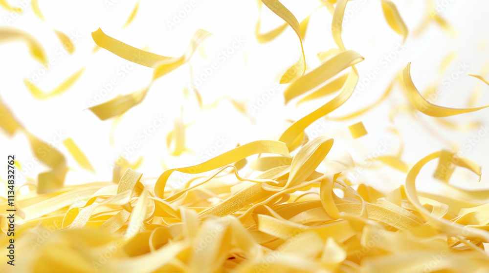 Obraz premium falling raw pasta on white background