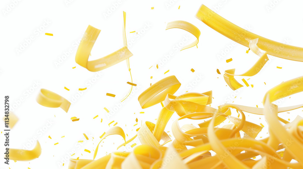 Obraz premium falling raw pasta on white background