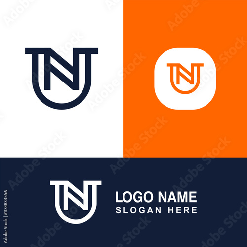 Professional graphic NU logo. Suitable for business signs.