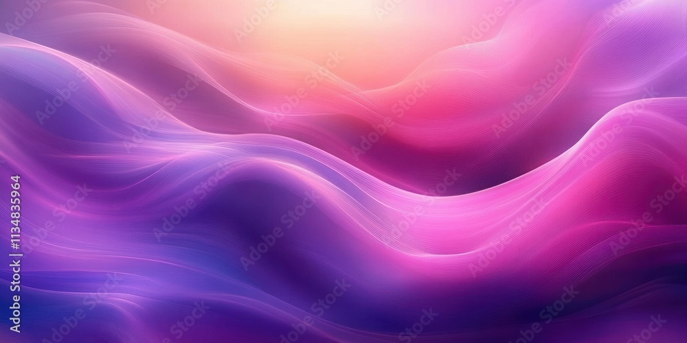 Obraz premium Abstract Flowing Pink and Purple Waves Gradient Background Liquid Design Element