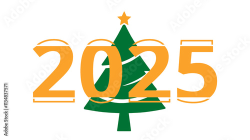 green christmas fir tree wi...