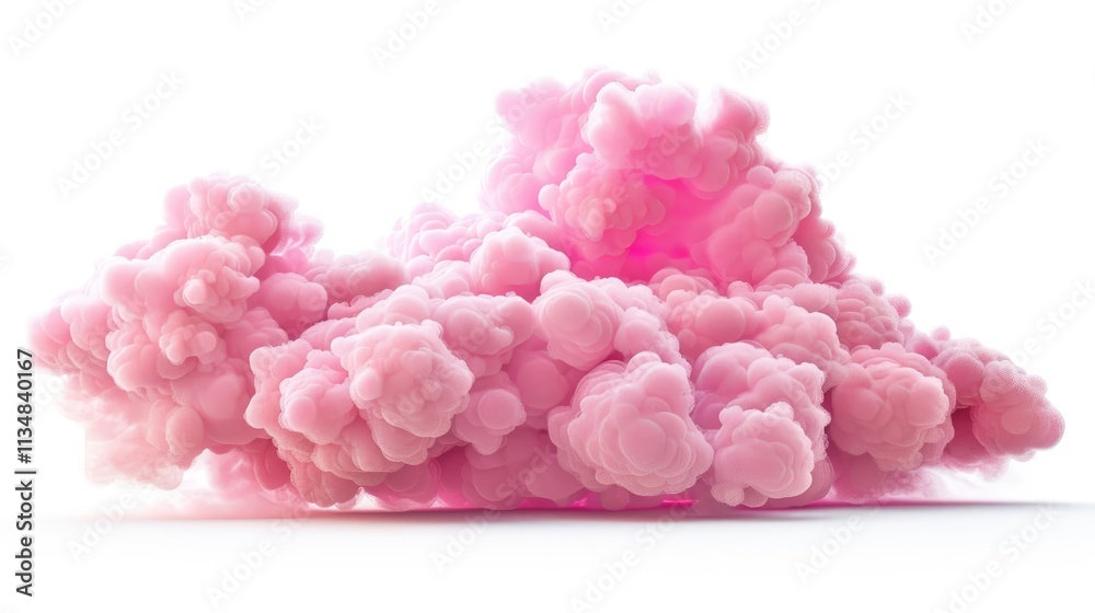 A beautiful pink cloud isolated on white background A beautiful pink cloud isolated on white background