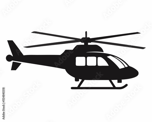 helicopter silhouette , copter icon vector