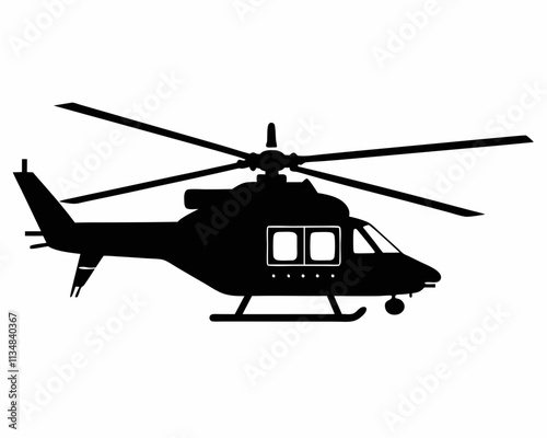 helicopter silhouette , copter icon vector