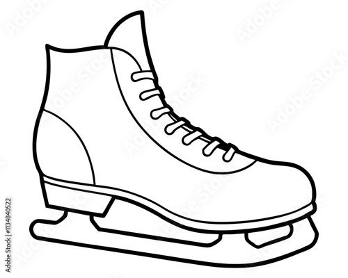 Ice Skating shoes outline illustration