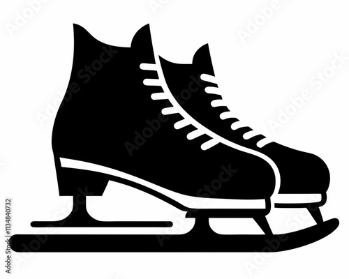 Ice Skating shoes silhouette,Ice Skating shoes vector illustration