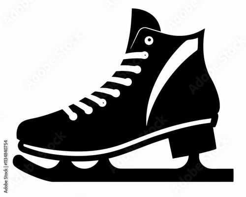 Ice Skating shoes silhouette,Ice Skating shoes vector illustration