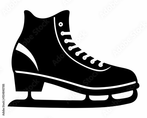 Ice Skating shoes silhouette,Ice Skating shoes vector illustration