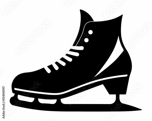 Ice Skating shoes silhouette,Ice Skating shoes vector illustration