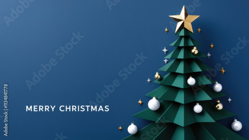 Artistic Paper Christmas Tree with Festive Ornaments