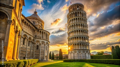 Close-up View of the Leaning Tower of Pisa Showcasing Architectural Details and Unique Perspective for Urban Exploration Photography Enthusiasts