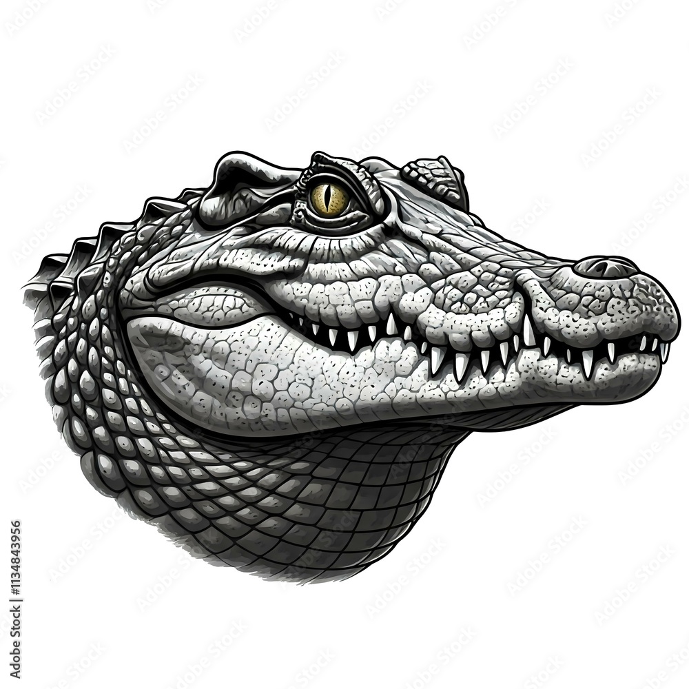 Obraz premium crocodile head against white background