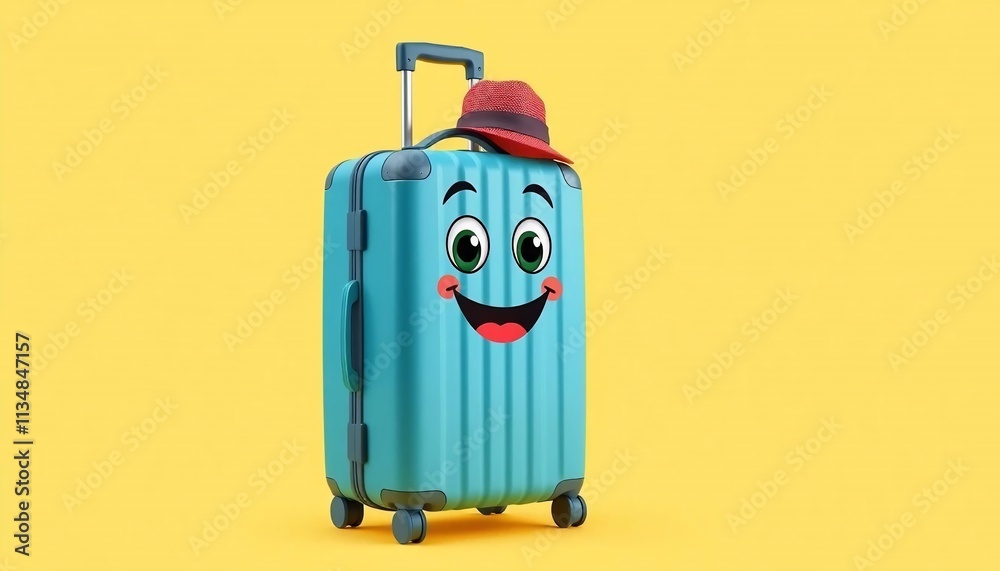 Happy Travel Suitcase Joyful Summer Vacation Luggage Happy Travel Suitcase Joyful Summer Vacation Luggage