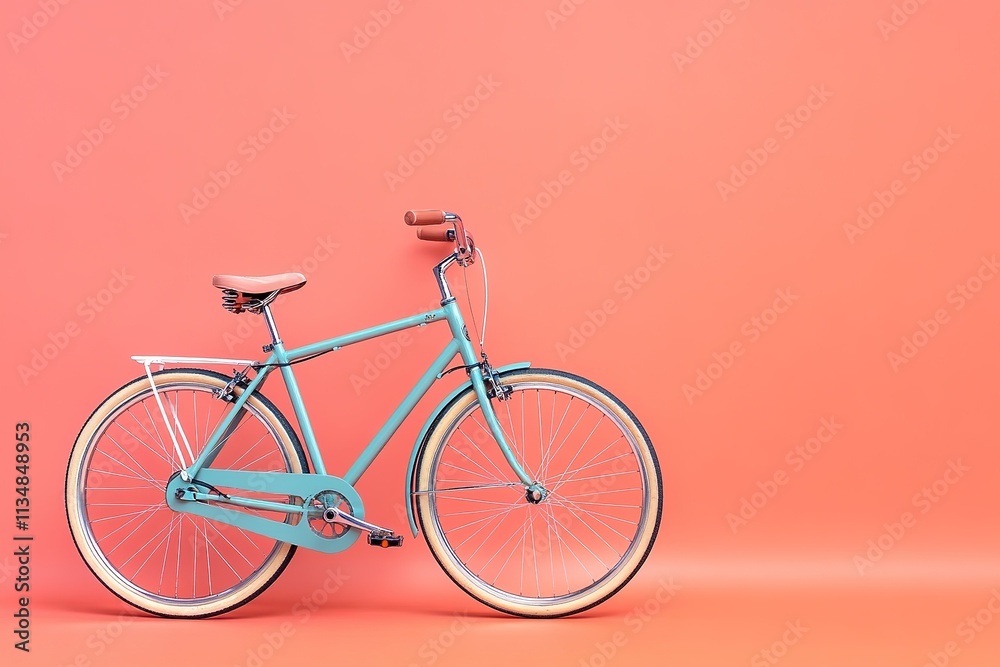 Obraz premium city bicycle on solid color background perfect for bike rental advertisements