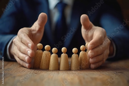 Businessman Protecting Employee Rights with Loving Care for Workforce Safety and Welfare