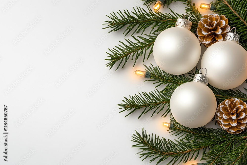Soft White Fairy Lights Intertwined with Pine Branches Soft White Fairy Lights Intertwined with Pine Branches