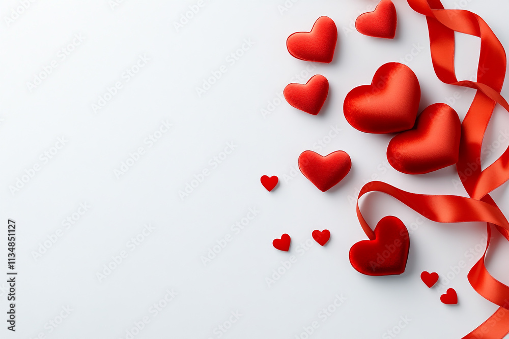 Sweet Valentine's Day Backdrop with Heart-Shaped Confetti Sweet Valentine's Day Backdrop with Heart-Shaped Confetti