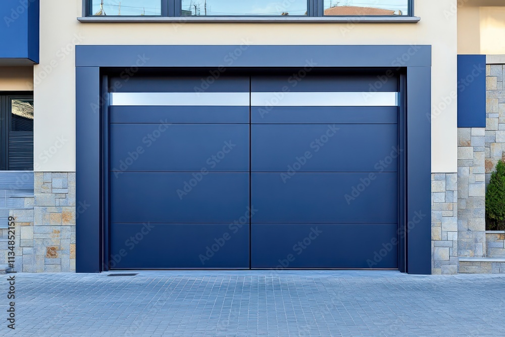 Ultra-modern aluminum sliding door in matte blue, showcasing advanced design suitable for luxury villas. Ultra-modern aluminum sliding door in matte blue, showcasing advanced design suitable for luxury villas.