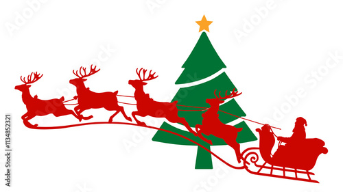 green christmas fir tree wi...