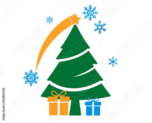 green christmas fir tree wi...