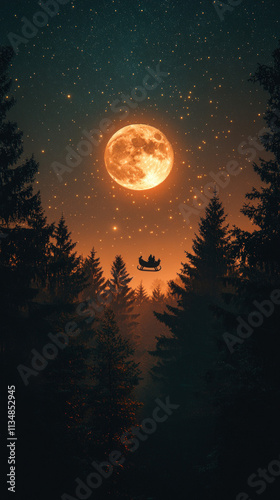 starry night sky with a sil...