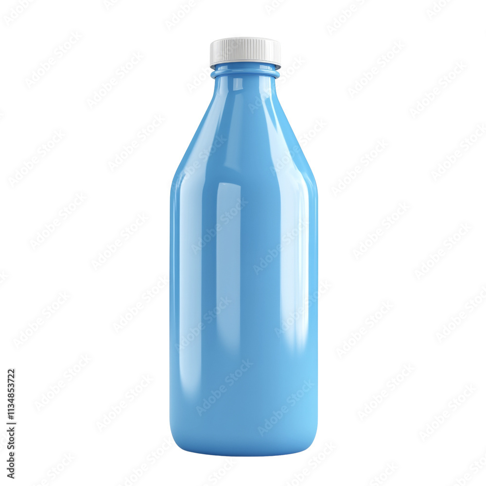 3D Blue Milk Bottle Mockup Icon on transparent Background 3D Blue Milk Bottle Mockup Icon on transparent Background