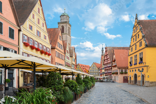 The town of Dinkelbuhl, Bavaria, tourist destination on the Romantic Road, well-preserved late medieval townscape. photo