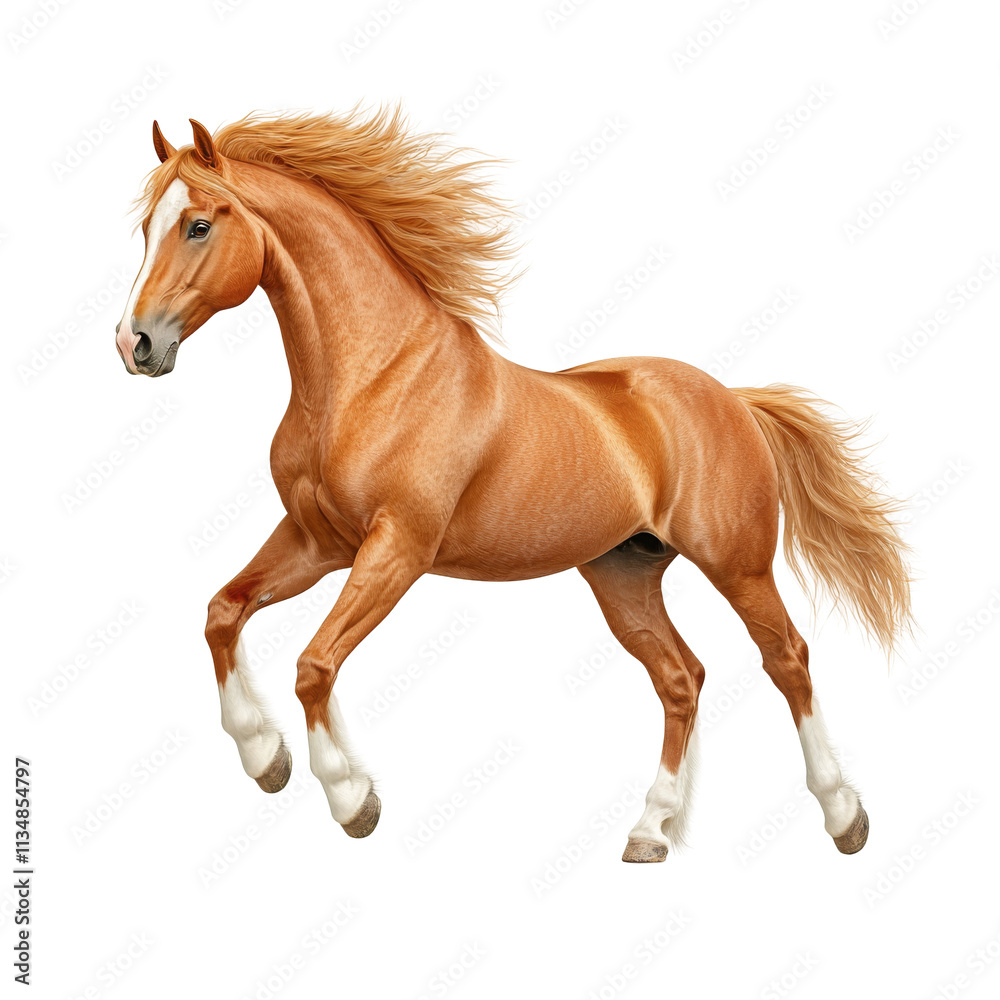 Naklejka premium A Vivid Representation of a Powerful Horse in a Dynamic Rearing Pose