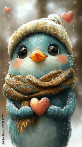 illustration of two snowmen...