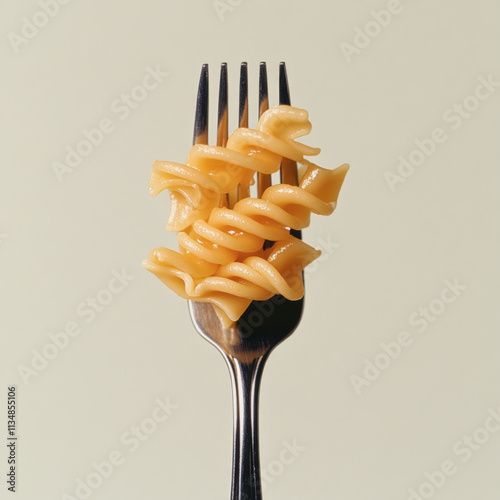 Pasta On Fork Isolated